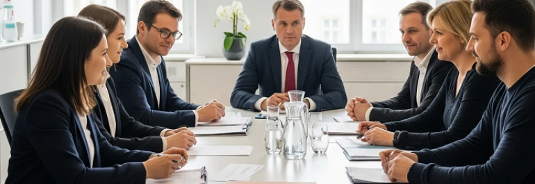  varias ejecutivos y de una empresa sentados alrededor de una mesa de trabajo 