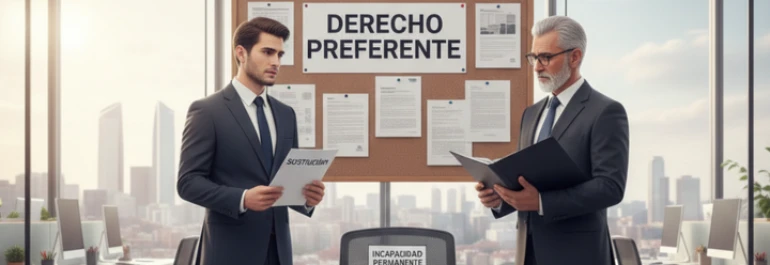 ¿El sustituto tiene preferencia si el titular pasa a incapacidad permanente?