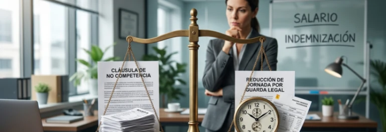 ¿Puede reducirse la compensación por no competencia durante una reducción de jornada por guarda legal?