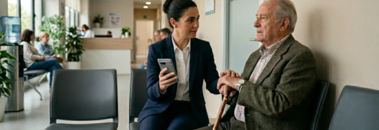  trabajadora acompañando a un familiar al medico en horario laboral 