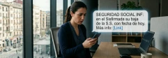  trabajadora recibe un sms de baja en la seguridad social 