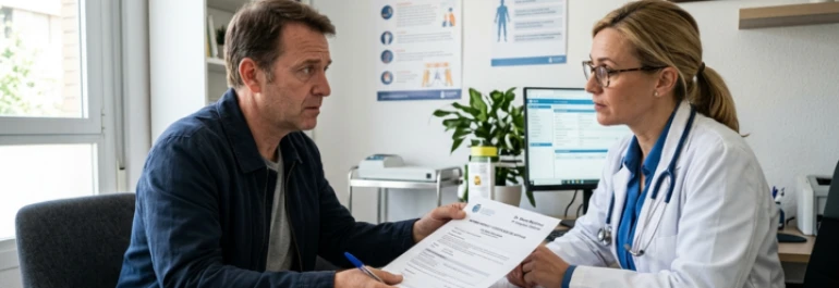  trabajador solicita un justificante medico a un medico privado 