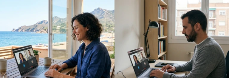  dos-empleados-de-la-misma-empresa-teletrabajando-de-diferentes-maneras 