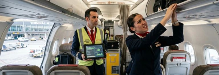  prevención de riesgos laborales en un avión 
