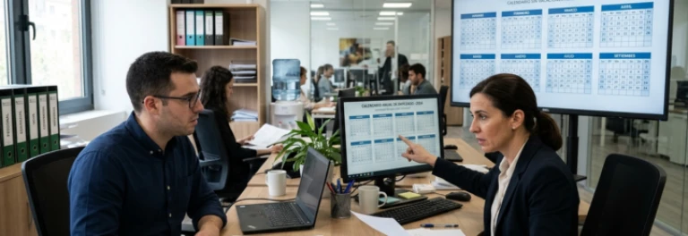  trabajador-reunido-revisando-el-calendario-de-vacaciones-anuales 