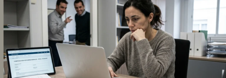  Trabajadora acosada por compañeros de trabajo, solicitando indemnización por daño moral 